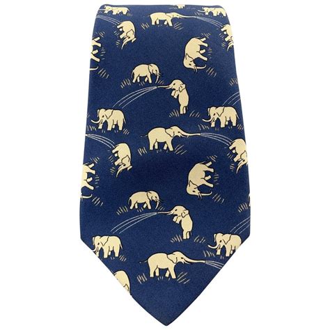 hermes blue elephant tie|hermes extra long ties.